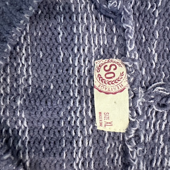 Cute Hooded SO Dusty Purple/Blue Sweater Size XL - Picture 6 of 7